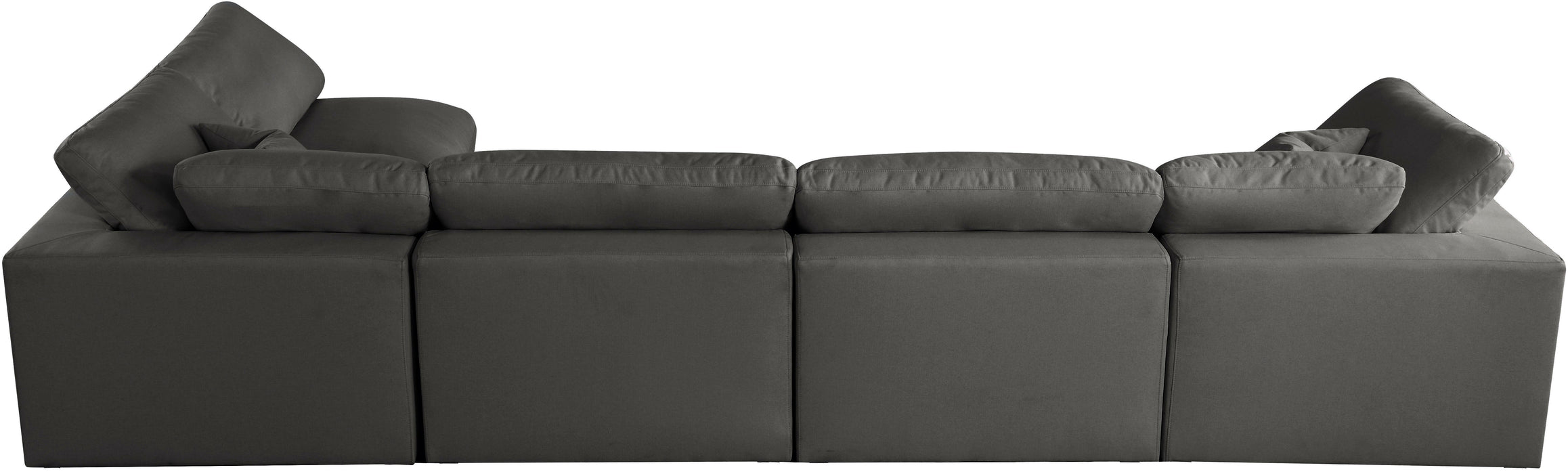 Plush Grey Velvet Standard Cloud Modular Sectional