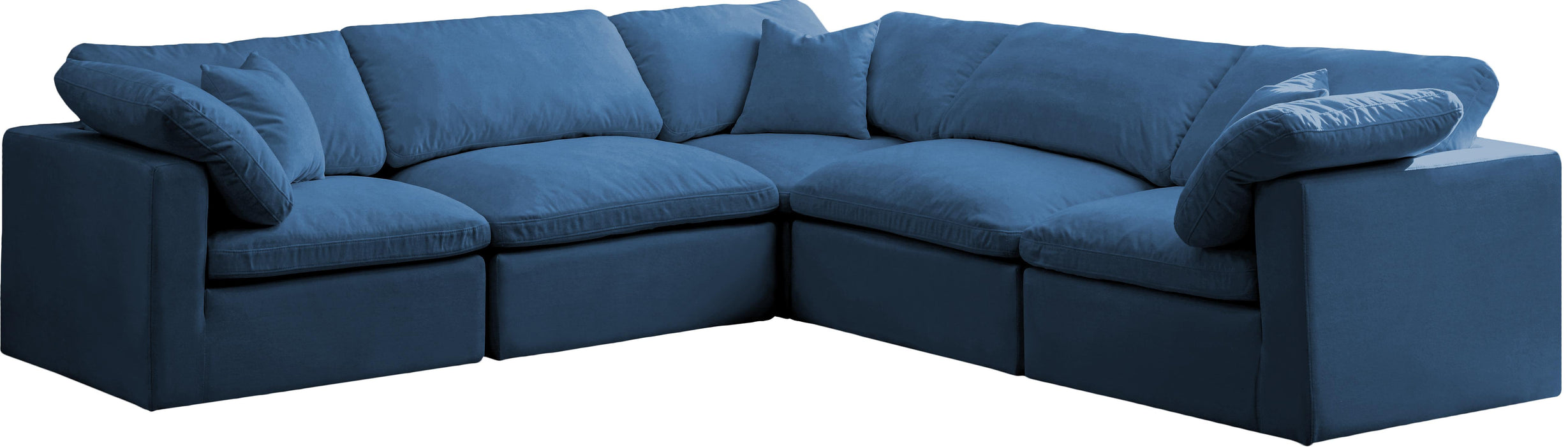 Plush Navy Velvet Standard Cloud Modular Sectional