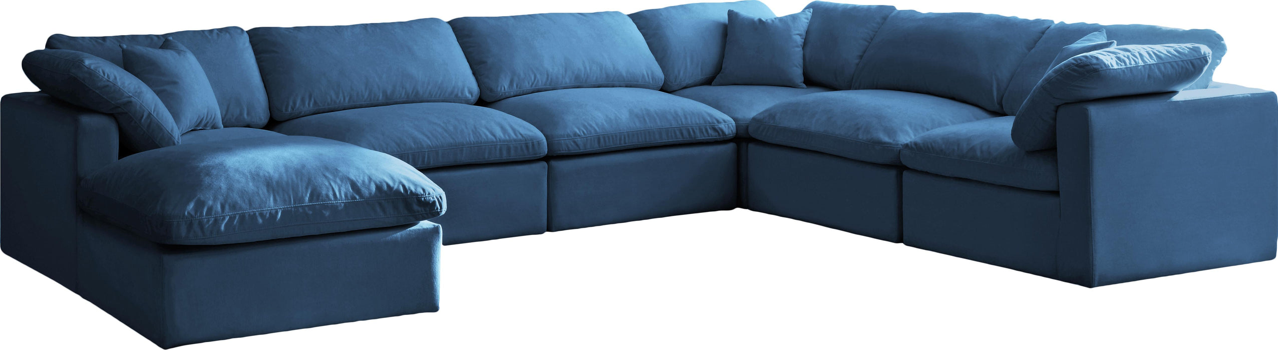 Plush Navy Velvet Standard Cloud Modular Sectional