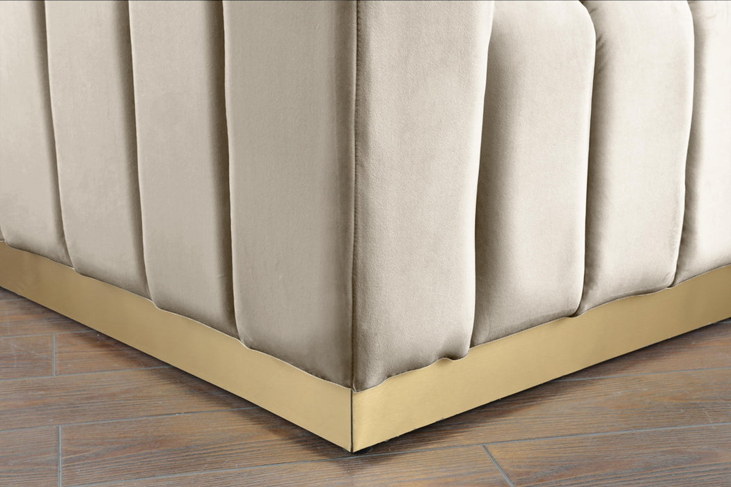 Marlon Cream Velvet Sofa - Bargain Furniture (Detroit, MI)