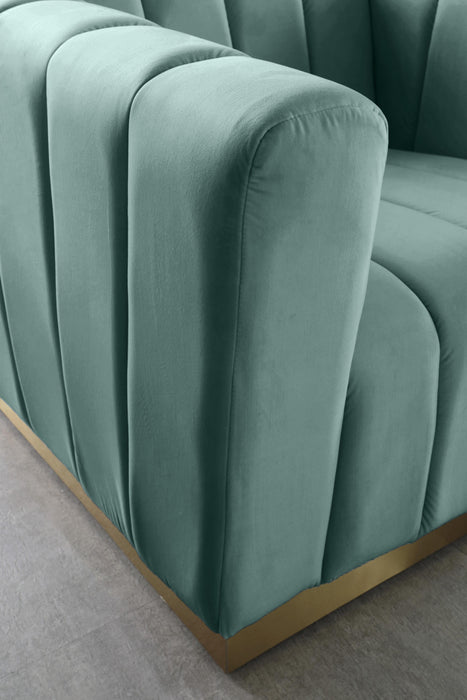 Marlon Mint Velvet Sofa - Bargain Furniture (Detroit, MI)