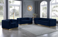Marlon Navy Velvet Sofa - Bargain Furniture (Detroit, MI)