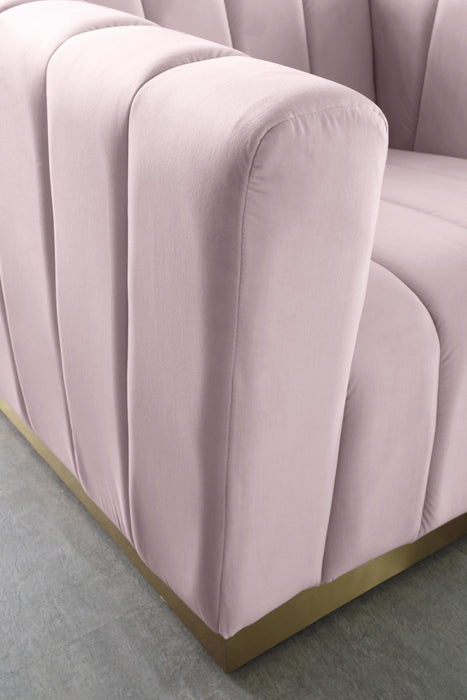 Marlon Pink Velvet Sofa - Bargain Furniture (Detroit, MI)