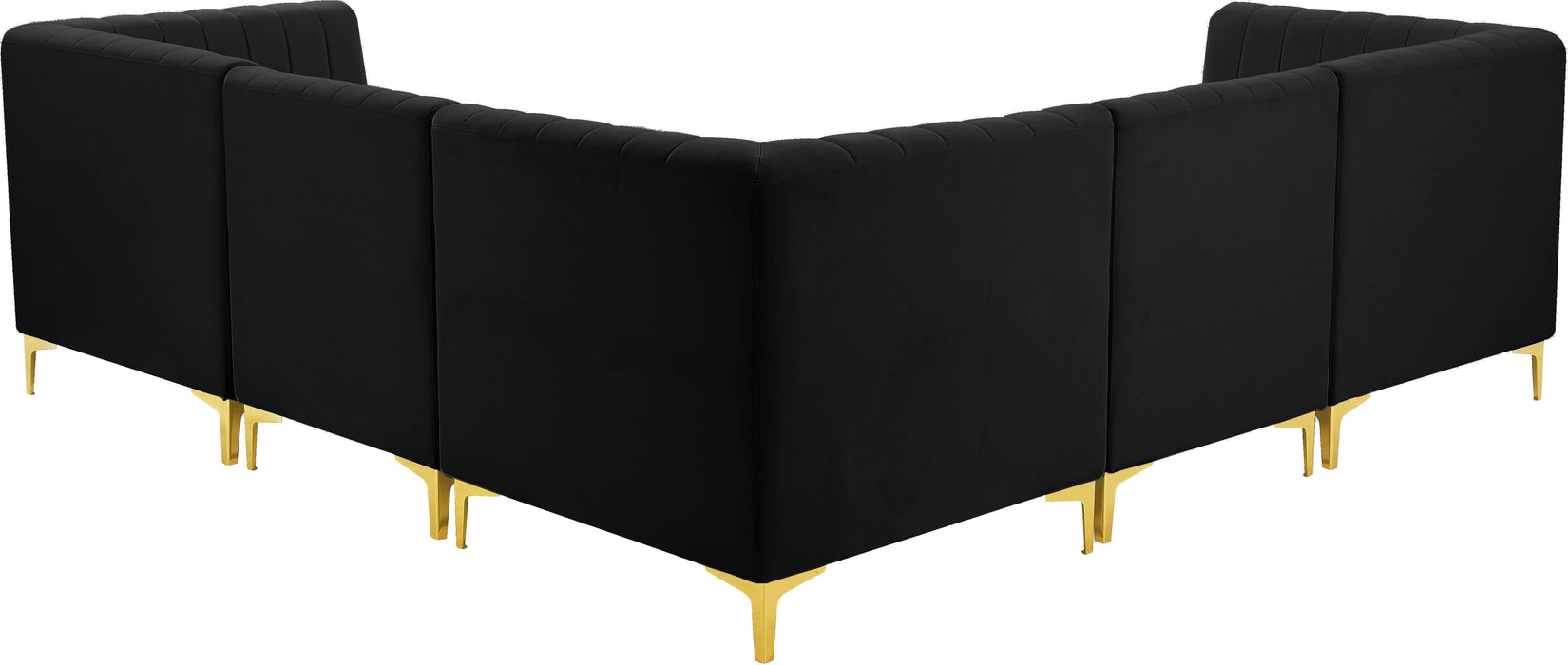 Alina Black Velvet Modular Sectional