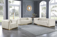 Marlon Cream Velvet Sofa - Bargain Furniture (Detroit, MI)