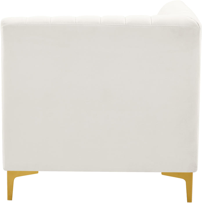 Alina Cream Velvet Corner Chair