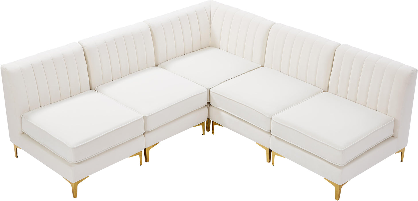 Alina Cream Velvet Modular Sectional