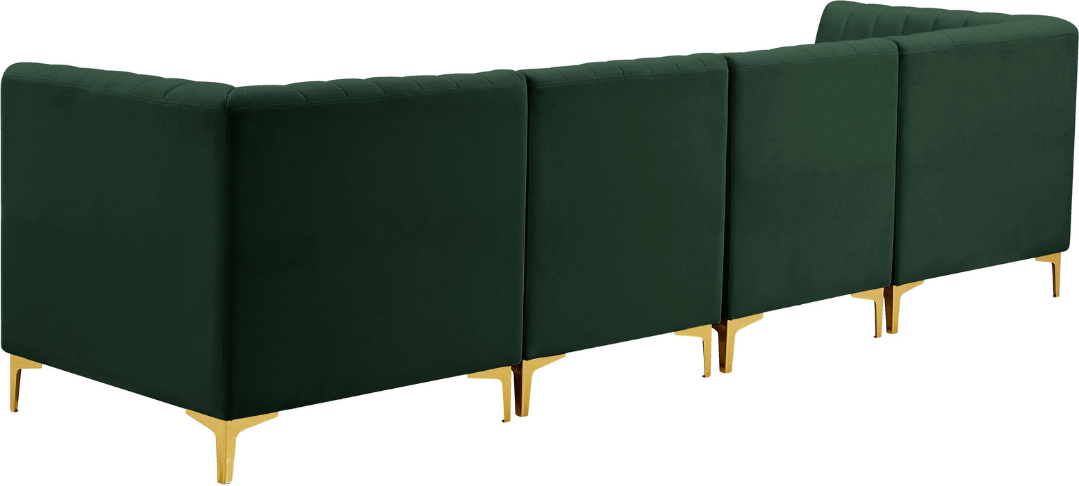 Alina Green Velvet Modular Sectional