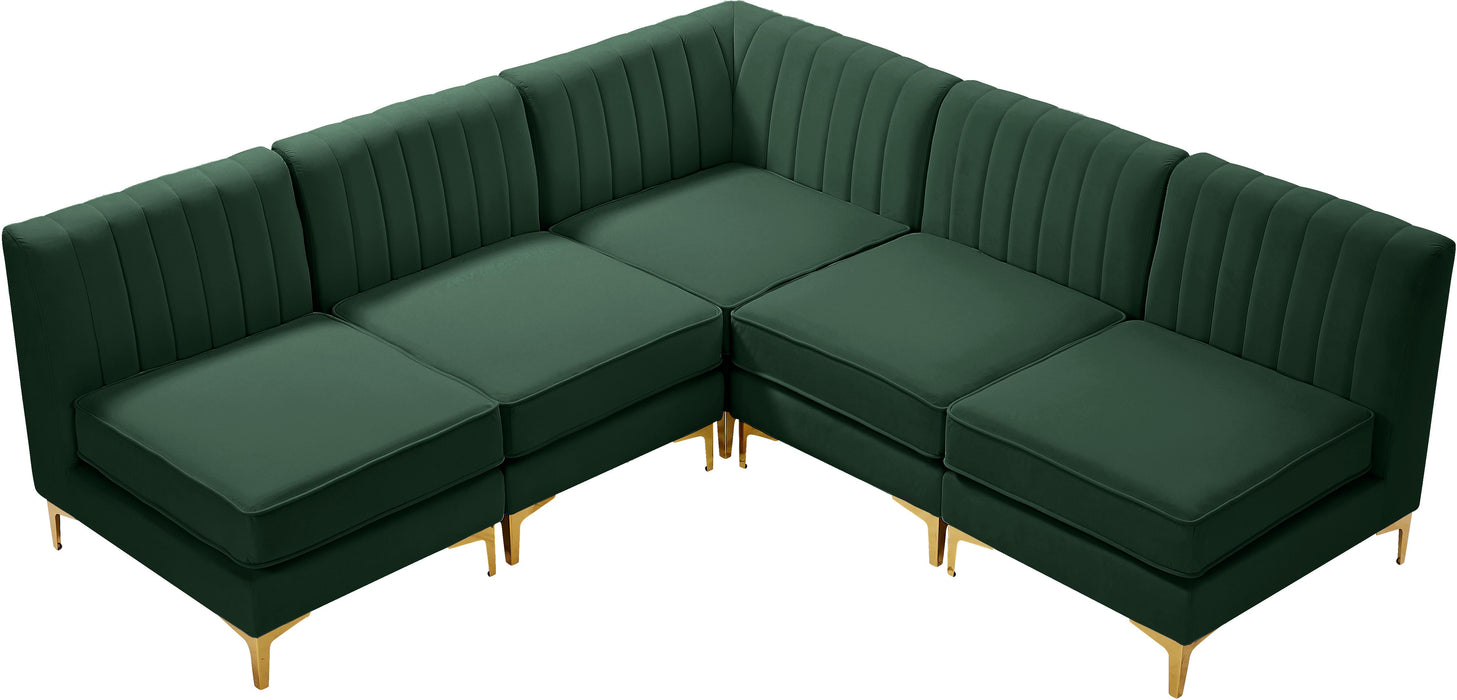 Alina Green Velvet Modular Sectional