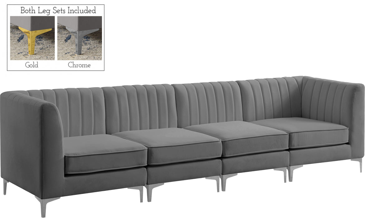 Alina Grey Velvet Modular Sofa