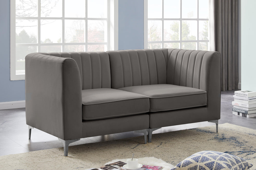 Alina Grey Velvet Modular Sofa