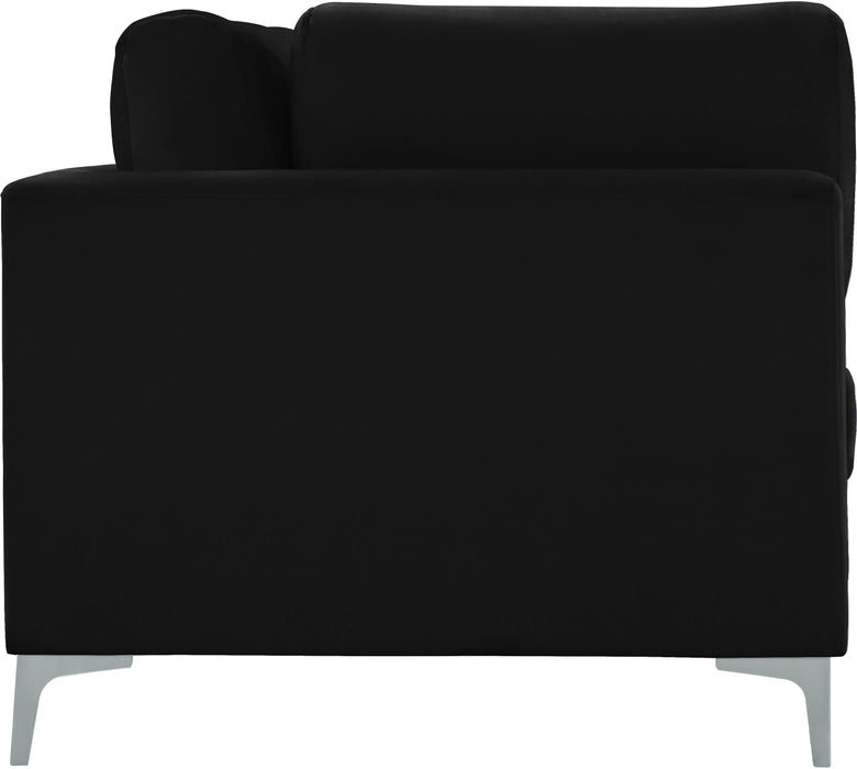 Julia Black Velvet Modular Sofa (4 Boxes) - Bargain Furniture (Detroit, MI)