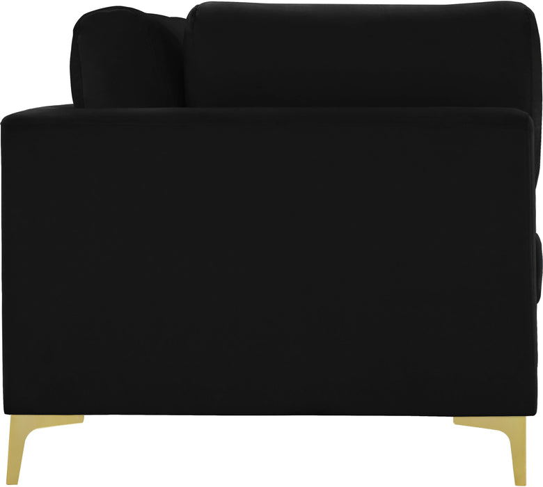 Julia Black Velvet Modular Sofa (4 Boxes) - Bargain Furniture (Detroit, MI)