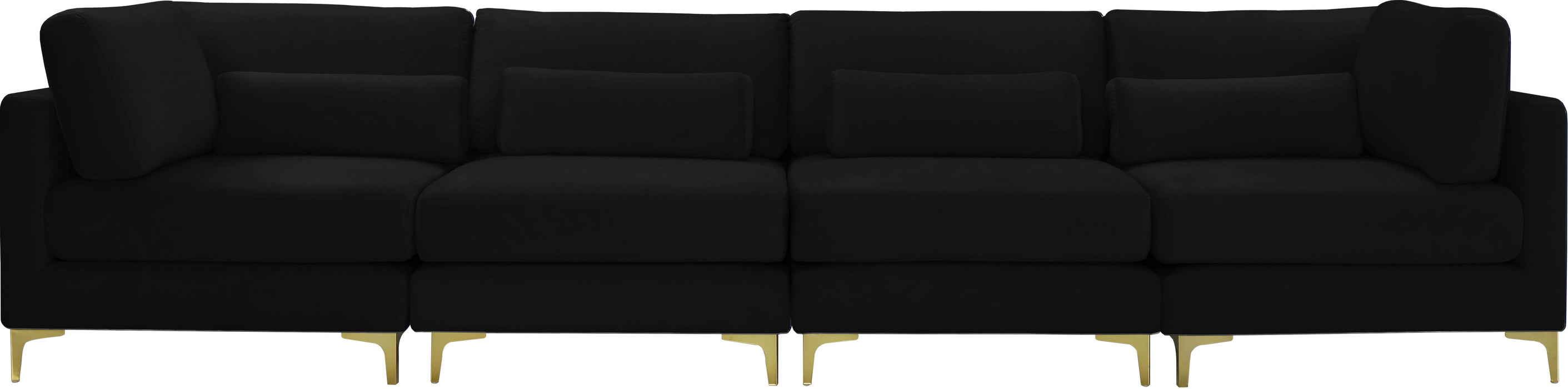 Julia Black Velvet Modular Sofa (4 Boxes)