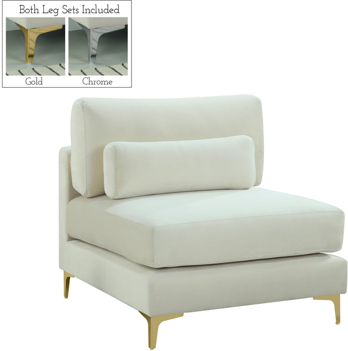 Julia Cream Velvet Modular Armless Chair image