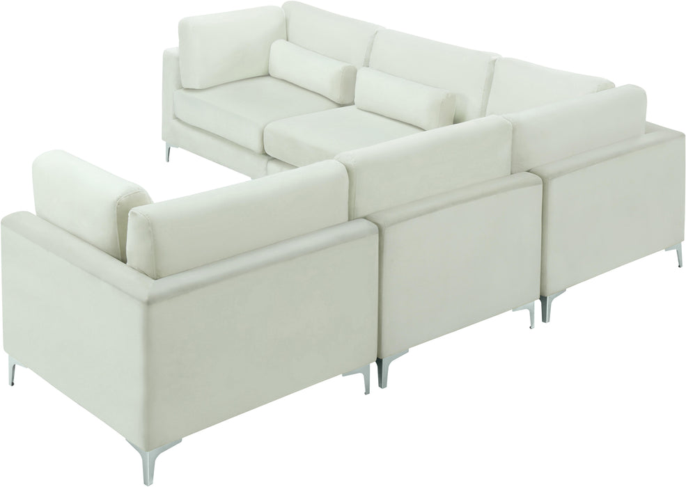 Julia Cream Velvet Modular Sectional (5 Boxes)