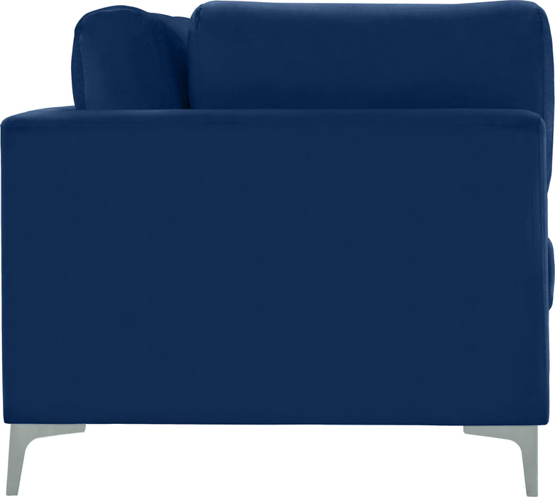 Julia Navy Velvet Modular Sofa (4 Boxes) - Bargain Furniture (Detroit, MI)
