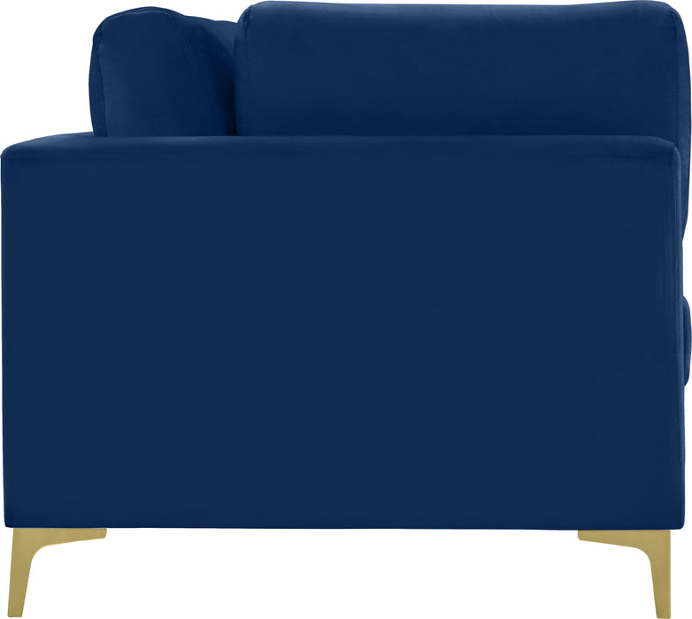 Julia Navy Velvet Modular Sofa (4 Boxes) - Bargain Furniture (Detroit, MI)
