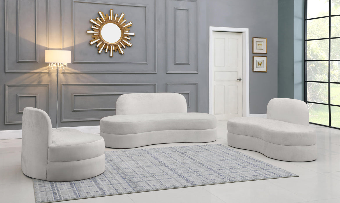 Mitzy Cream Velvet Sofa - Bargain Furniture (Detroit, MI)