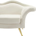 Lips Cream Velvet Loveseat - Bargain Furniture (Detroit, MI)