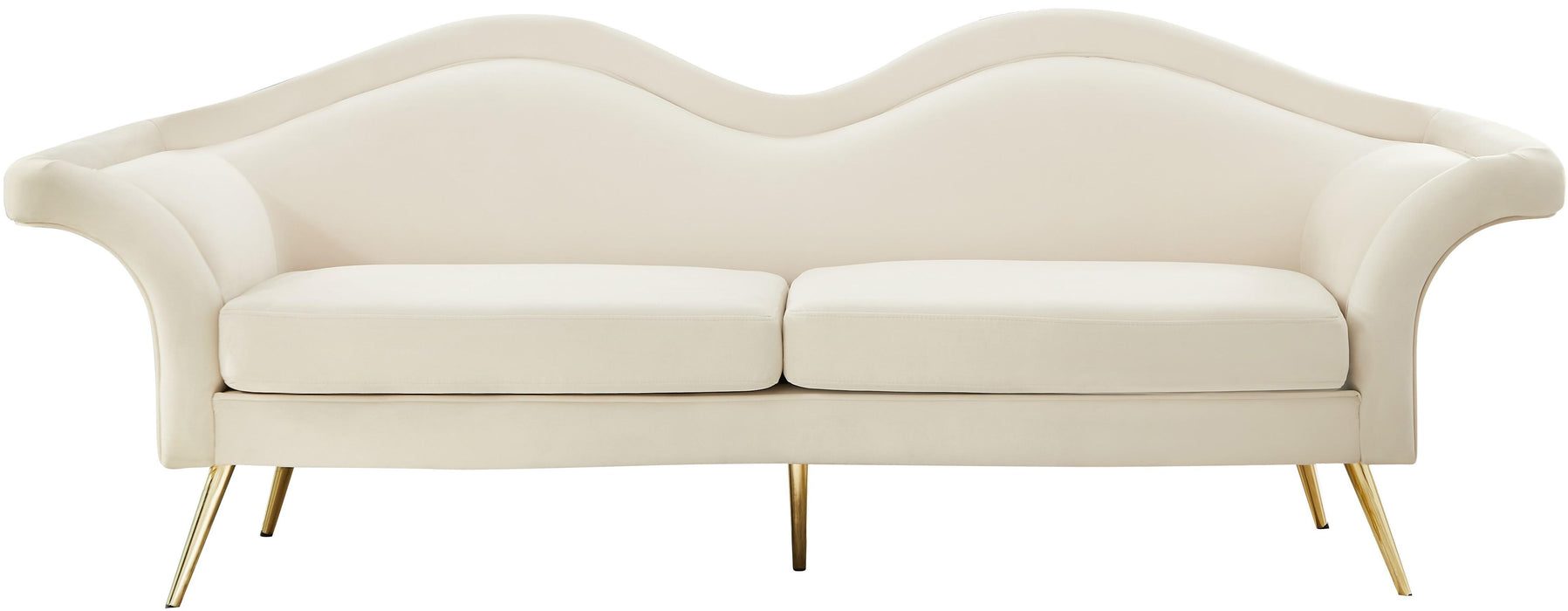 Lips Cream Velvet Sofa