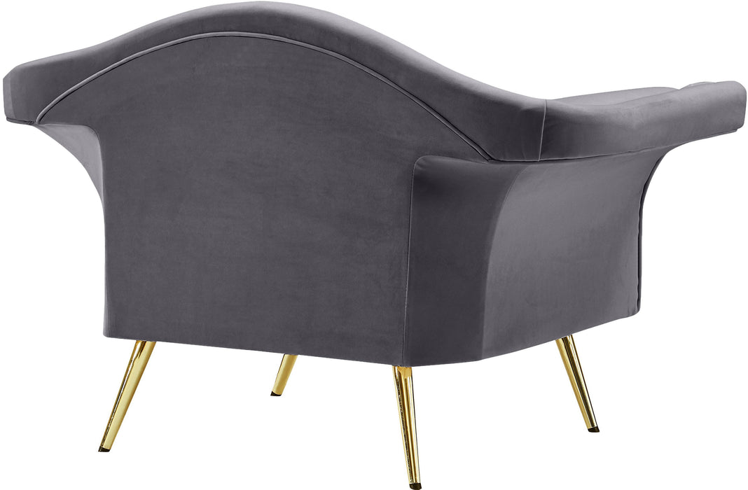 Lips Grey Velvet Chair