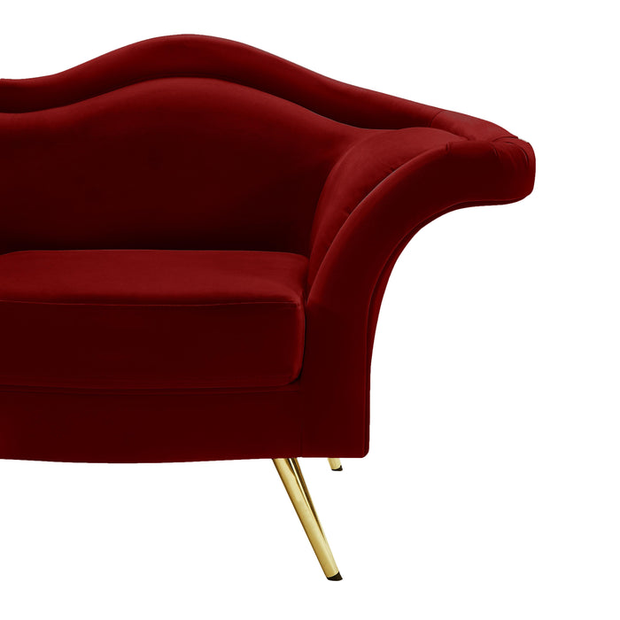 Lips Red Velvet Sofa - Bargain Furniture (Detroit, MI)