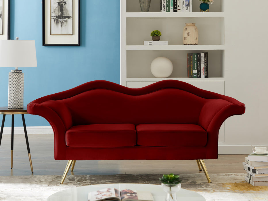 Lips Red Velvet Loveseat