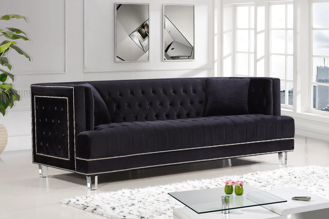 Lucas Black Velvet Sofa