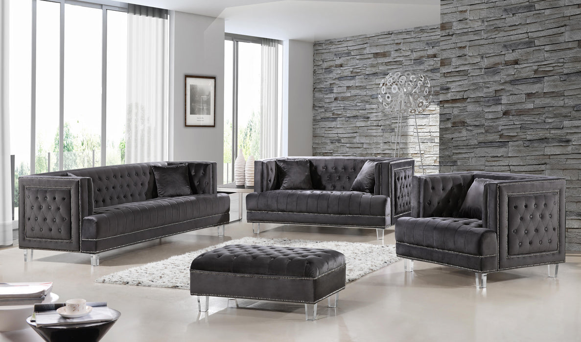 Lucas Grey Velvet Sofa - Bargain Furniture (Detroit, MI)