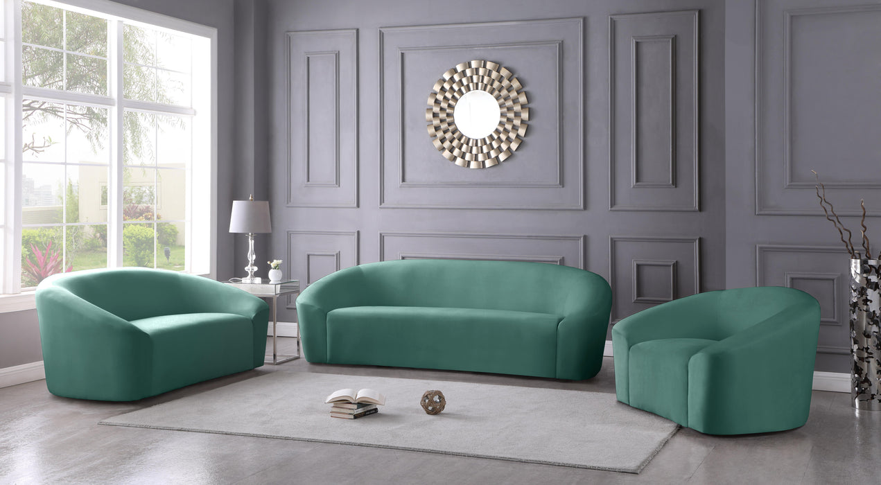 Riley Mint Velvet Sofa - Bargain Furniture (Detroit, MI)
