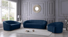 Riley Navy Velvet Loveseat - Bargain Furniture (Detroit, MI)