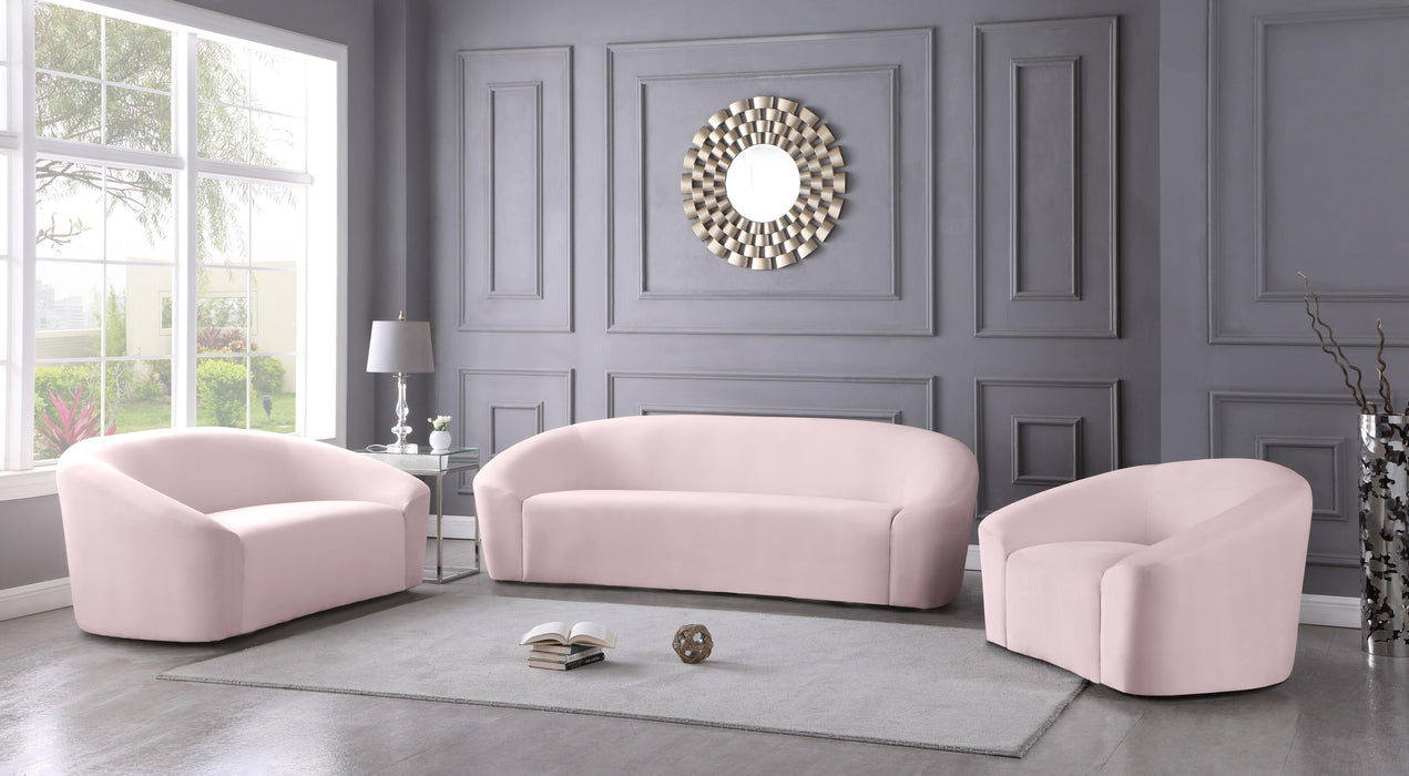 Riley Pink Velvet Sofa - Bargain Furniture (Detroit, MI)