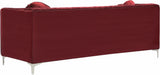 Isabelle Burgundy Velvet Sofa - Bargain Furniture (Detroit, MI)