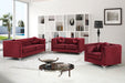 Isabelle Burgundy Velvet Sofa - Bargain Furniture (Detroit, MI)