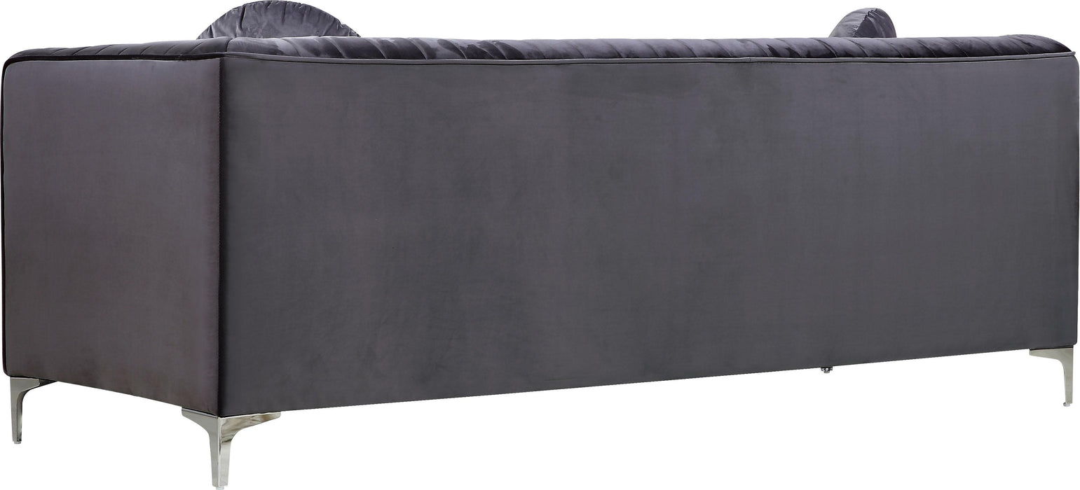 Isabelle Grey Velvet Sofa - Bargain Furniture (Detroit, MI)
