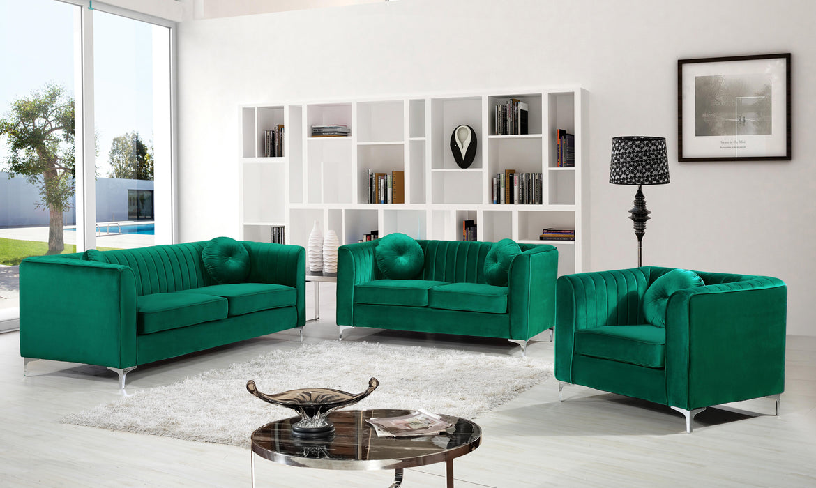 Isabelle Green Velvet Sofa - Bargain Furniture (Detroit, MI)