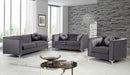 Isabelle Grey Velvet Loveseat - Bargain Furniture (Detroit, MI)