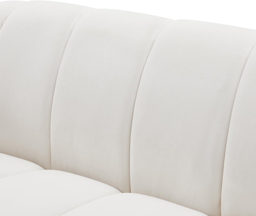 Elijah Cream Velvet Loveseat - Bargain Furniture (Detroit, MI)