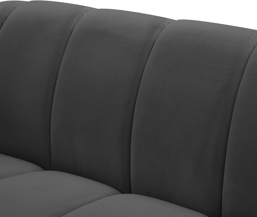 Elijah Grey Velvet Loveseat - Bargain Furniture (Detroit, MI)