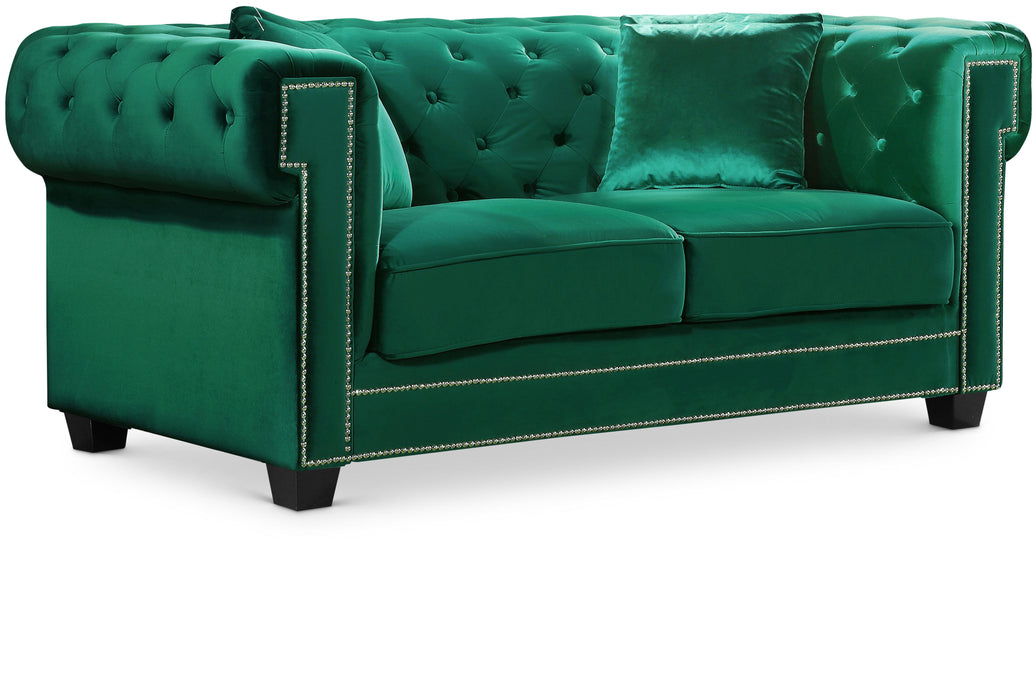 Bowery Green Velvet Loveseat image