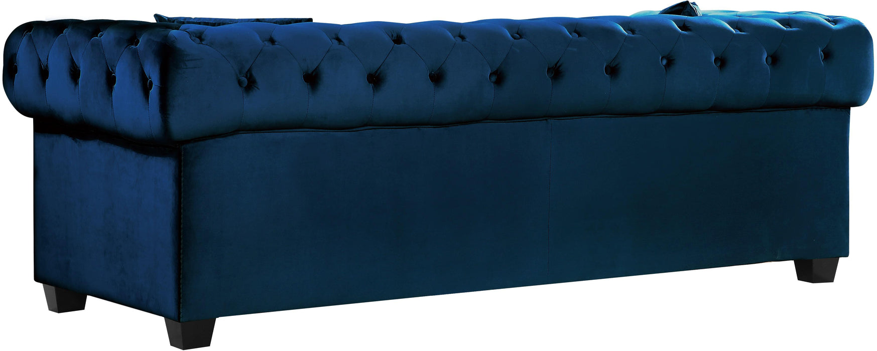 Bowery Navy Velvet Sofa - Bargain Furniture (Detroit, MI)