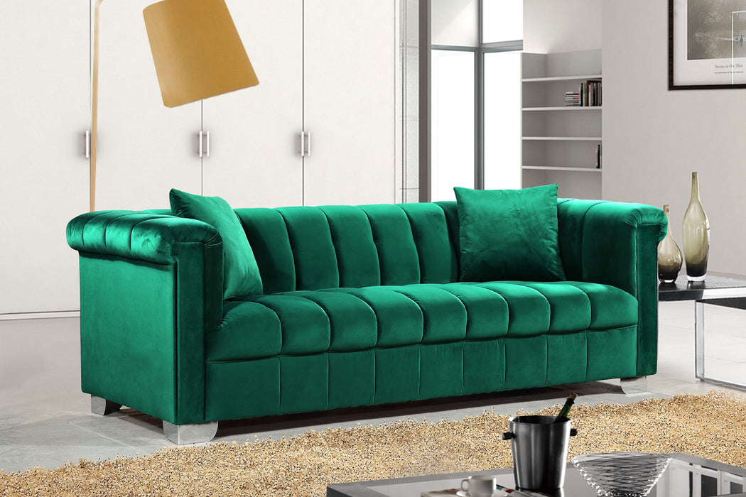 Kayla Green Velvet Sofa