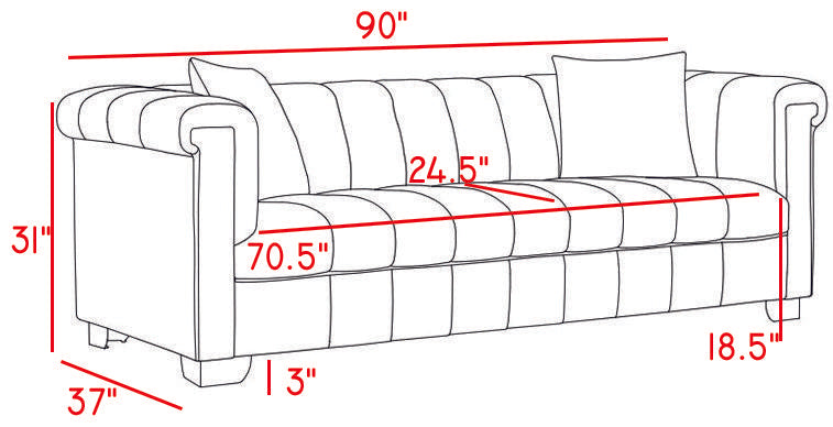 Kayla Grey Velvet Sofa - Bargain Furniture (Detroit, MI)