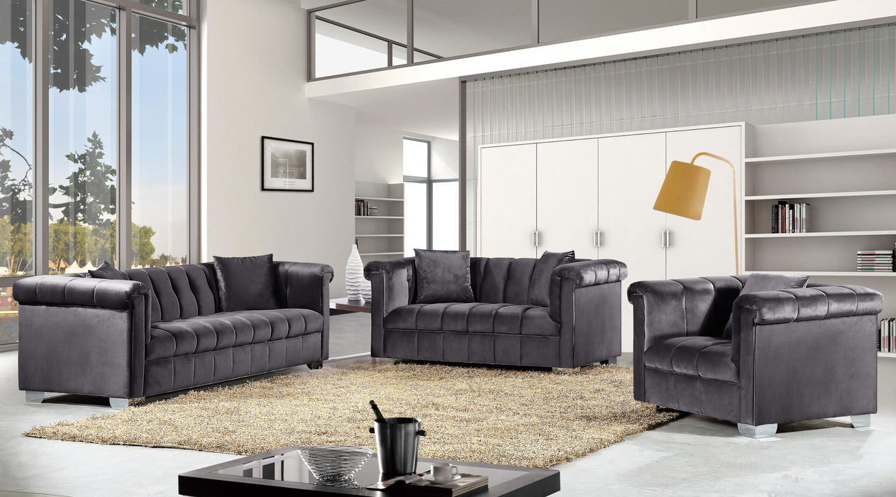 Kayla Grey Velvet Sofa - Bargain Furniture (Detroit, MI)