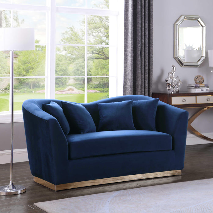 Arabella Navy Velvet Loveseat