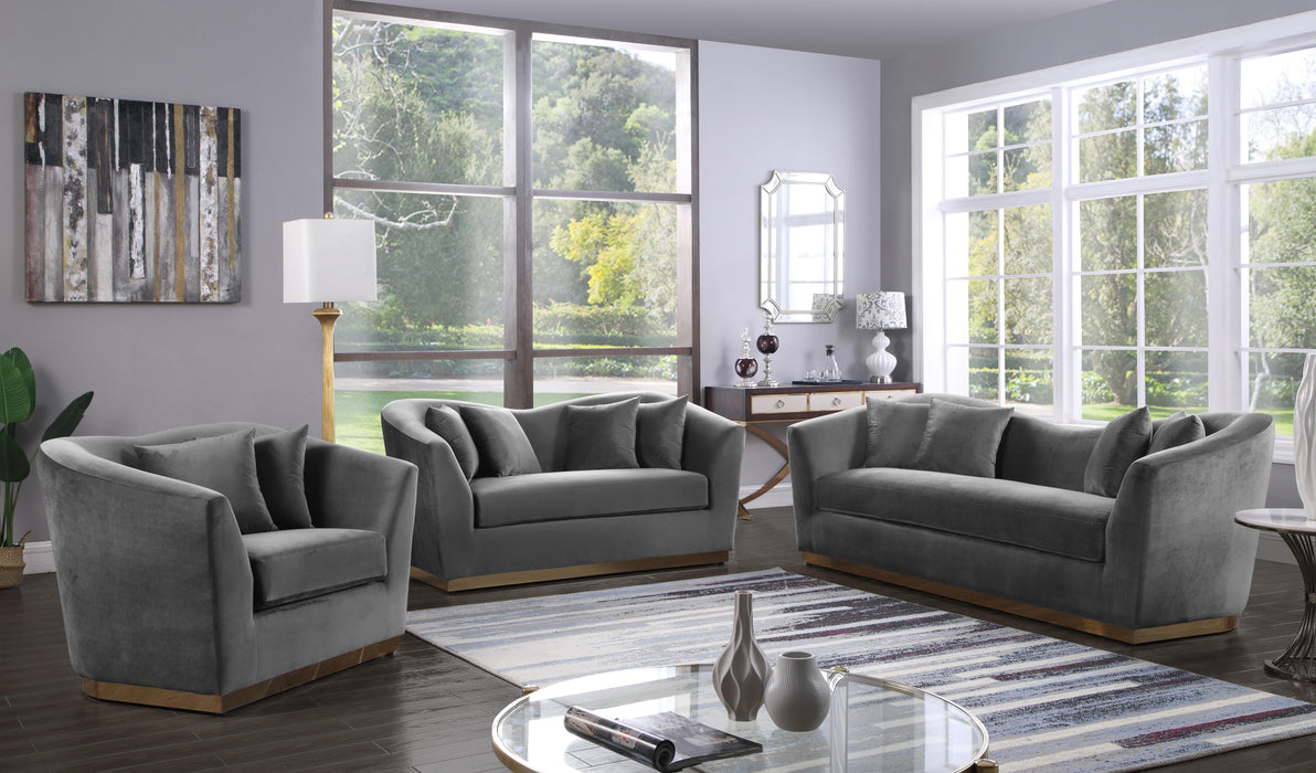 Arabella Grey Velvet Sofa - Bargain Furniture (Detroit, MI)