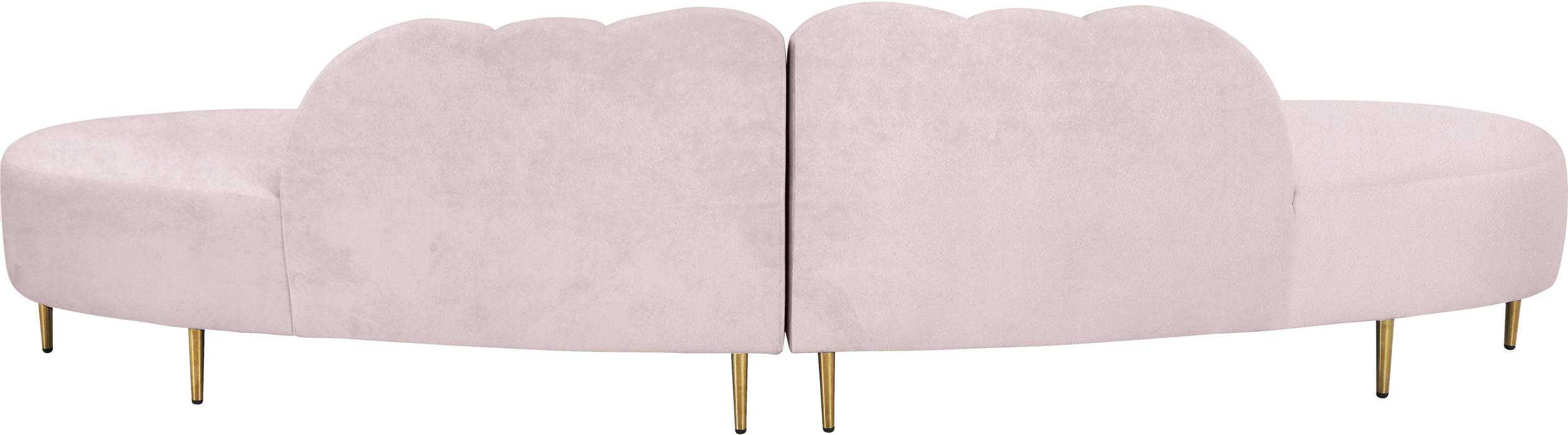 Divine Pink Velvet 2pc. Sectional