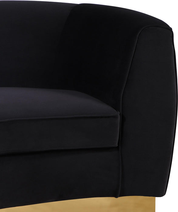 Julian Black Velvet Loveseat - Bargain Furniture (Detroit, MI)