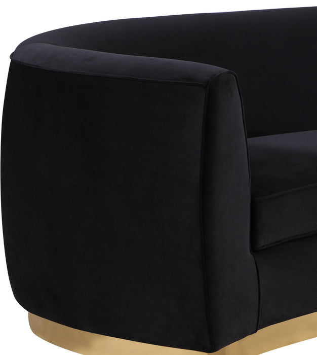 Julian Black Velvet Loveseat - Bargain Furniture (Detroit, MI)